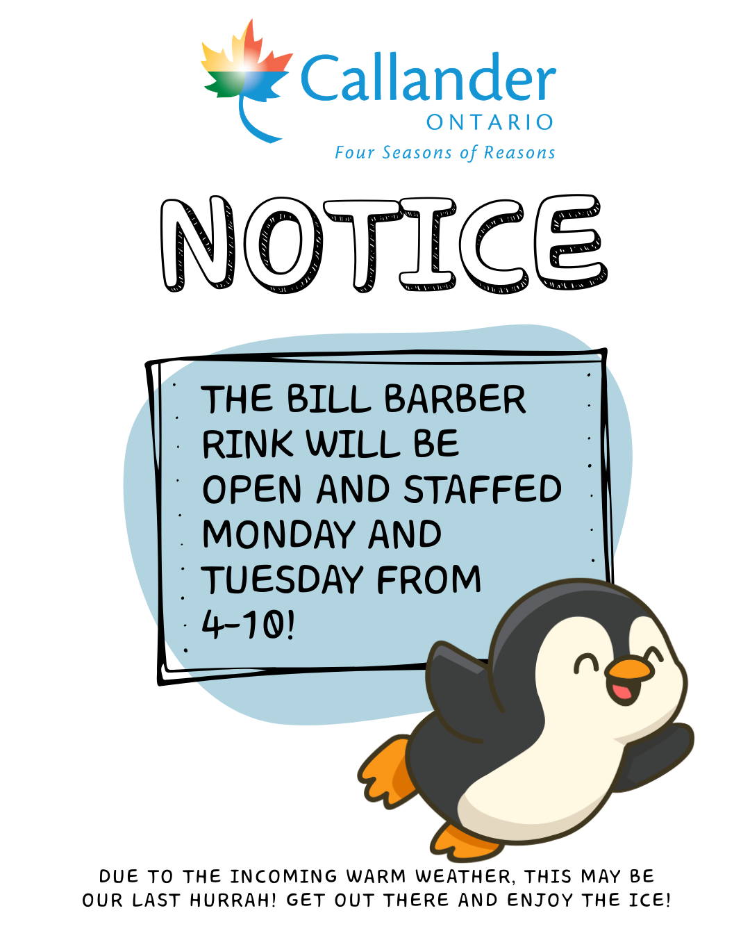 ❄️⛸️ Skate while you still can, Callander! ⛸️❄️